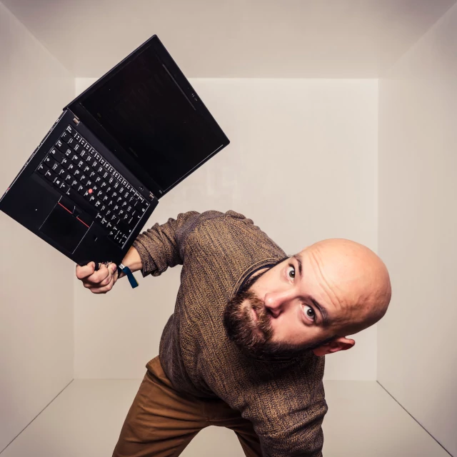 Christoph and his tool of choice, a Lenovo Thinkpad